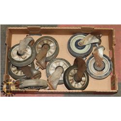 LOT OF 8 CASTORS / CART WHEELS
