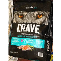 THREE 9.98KG BAGS OF CRAVE SALMON AND OCEAN FISH