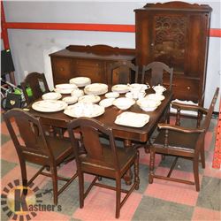 1940'S SET DINING ROOM TABLE 6 CHAIRS, CHINA
