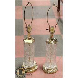 CRYSTAL /  BRASS TABLE LAMPS - SET OF 2