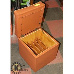 LP VINYL STORAGE RECORD OTTOMAN - VINTAGE