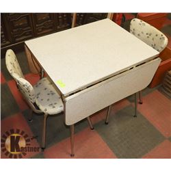 1950'S SET DROP LEAF TABLE - CHROME, FORMICA