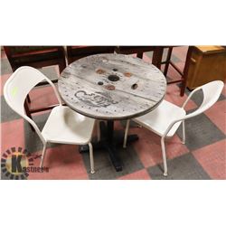 BISTRO TABLE AND 2 CHAIRS  30" DIAMETER