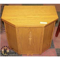 OAK HAMPER STYLE STORAGE CABINET