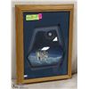 Image 1 : ORIGINAL FRAMED SLATE/ROCK PAINTED WOLF- 1983