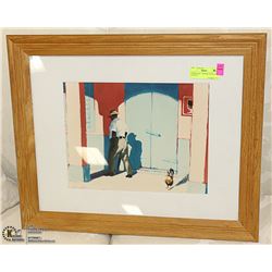 FRAMED ART- "MAN & CHICKEN" BY NICKROV?