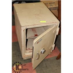 STEEL SAFE ON WHEELS- COMBINATION UNKNOWN