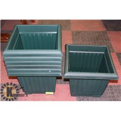 LOT OF 7 GREEN  TERRA ROMA SQUARE PLANTER