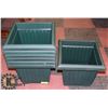 Image 1 : LOT OF 7 GREEN  TERRA ROMA SQUARE PLANTER