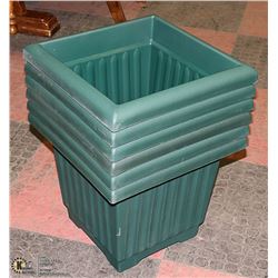 LOT OF 6 GREEN  TERRA ROMA SQUARE PLANTER