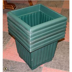 LOT OF 6 GREEN  TERRA ROMA SQUARE PLANTER