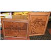 Image 1 : TWO COLLECTABLE WOODEN CARVED PICTURES