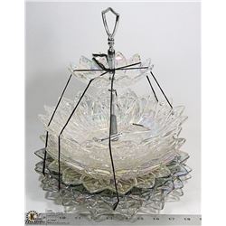 FOSTORIO - 2 DECKER SERVING TRAYS, 3 BIG SERVING