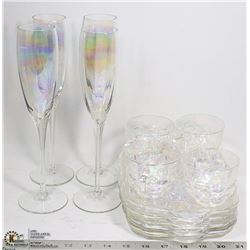CARNIVAL - 4 LONG STEM CHAMPAGNE GLASSES WITH