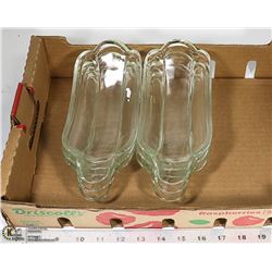 PRESSED GLASS BANANA SPLIT BOWLS