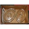 Image 1 : PYREX CASSEROLES WITH LIDS, HAND BLOWN ORIGINAL