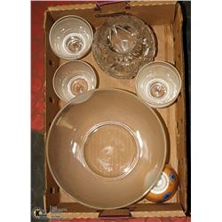 FEDERAL GLASS COMPANY NORSE PATTERN PUNCH BOWL