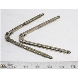 SET OF 2 SILVER COLORED ANTIQUE NUT CRACKERS