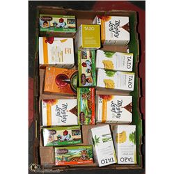 FLAT OF ASSORTED  TEA BAGS - MIGHTY LEAF TEA, TAZO
