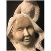 Image 5 : Kathy Whitman-Elk Woman Carved alabaster sculpture, conjoined busts of a Native American woman and B