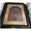 Image 3 : Framed Inspirational Cross Three Dimensional Shadowbox Art under Glass Interior Size 24x30 Exterior 