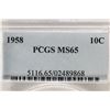 Image 3 : 1958 SILVER ROOSEVELT DIME PCGS MS65 BLUE TONING