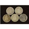 Image 1 : 1853, 1876, 1887, 1890 & 1891 SEATED LIBERTY DIMES