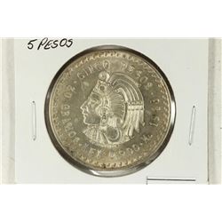 1948 MEXICO SILVER 5 PESOS UNC .8680 OZ. ASW