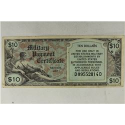 SERIES 481 $10 US MILITARY PAYMENT CERTIFICATE