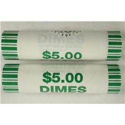2-$5 ROLLS OF 2011-P ROOSEVELT DIMES BRILLIANT UNC