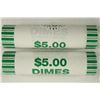 Image 1 : 2-$5 ROLLS OF 2011-P ROOSEVELT DIMES BRILLIANT UNC