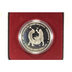 1988 CANADA IRONWORKS PROOF SILVER DOLLAR