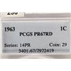 Image 3 : 1963 LINCOLN CENT PCGS PR67RD