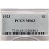 Image 3 : 1923 PEACE SILVER DOLLAR PCGS MS63