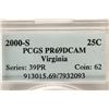 Image 3 : 2000-S VIRGINIA QUARTER PCGS PR69 DCAM