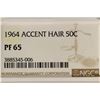 Image 3 : 1964 ACCENT HAIR 90% SILVER KENNEDY HALF  DOLLAR