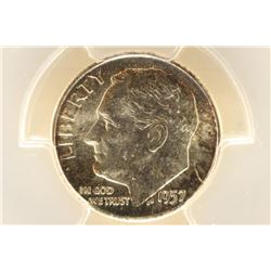 1957 SILVER ROOSEVELT DIME PCGS MS66