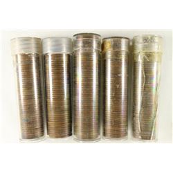 5 SOLID DATE ROLLS OF CANADA CENTS 1946, 1947,
