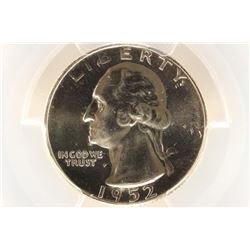 1952 WASHINGTON SILVER QUARTER PCGS PR66