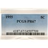 Image 3 : 1955 JEFFERSON NICKEL PCGS PR67
