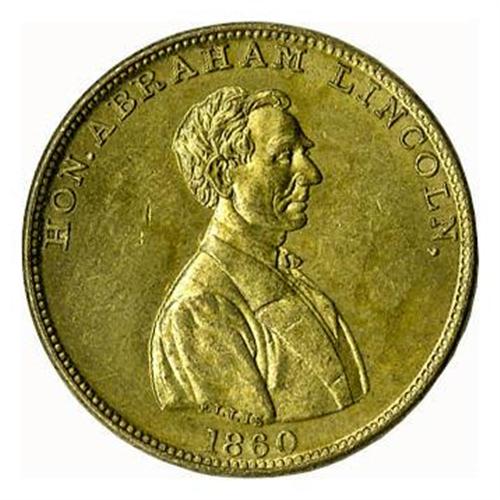 1860 Lincoln "Rail Splitter" Brass Medalet