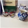 Image 2 : BOX OF VASES, CREAMERS, AND MOSAIC CUPS