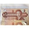 Image 2 : 3 1986 CANADAIAN 2 DOLLAR BILLS