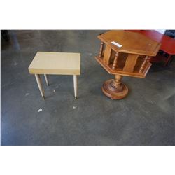 MAPLE ENDTABLE AND MCM ENDTABLE