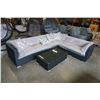 Image 2 : BRAND NEW RATTAN PATIO GIANT "L" SHAPE OUTDOOR RATTAN SECTIONAL 114"x89", ALUMINUM FRAME, LIGHT GREY
