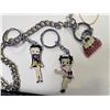 Image 2 : BETTY BOOP KEY CHAINS AND STUDDED SNAKE SKIN LOOK WALLET