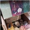 Image 3 : BOX OF XMAS DECOR, COPPER TIN OF TOYS, AND CHINA