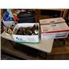 Image 1 : PAPER SHREDDER, PRINTER, CORDS, LAMP, AND SPEAKERS