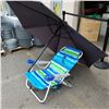 Image 3 : PATIO UMBRELLA AND FOLDING BEACH CHAIR
