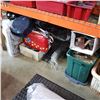 Image 1 : LARGE LOT OF ESTATE GOODS, TOOLS, LIGHBULBS, WIRE SHELVING, ETC